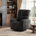 GarveeHome Recliner Chair 360° Swivel Rocker Glider Nursery Chair with Padded Armrest and Deep Seat Chenille Upholstered Reclining Sofa Chair for Living Room Bedroom and Nursery (Black)
