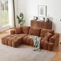 108 L-Shaped Sectional Sofa Compressed Boneless Cloud Couch with Left Chaise &amp Pillows Chenille Upholstered 4-Seater Modular Sofa for Living Room No Assembly Sienna Orange