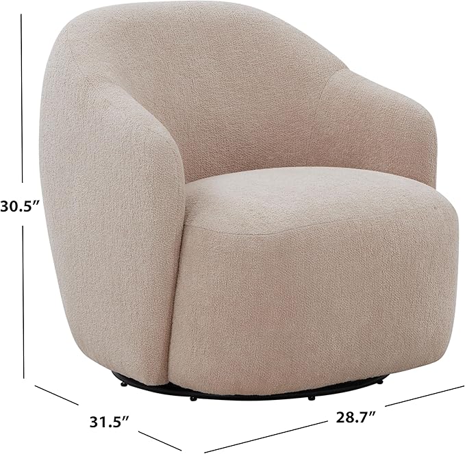 SAFAVIEH Couture Collection Peitra Oatmeal Boucle Accent Chair (Fully Assembled)