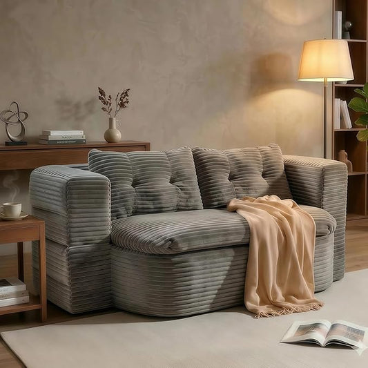 78.7-inch Folding futon Sofa Bed Full-Size Convertible Sleeper Couch Bed Memory Sponge Double Sofa with Comfortable Mattress Suitable for Living Room and Guest Room (light gray 78.7 inches)