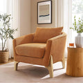 VANOMi Accent Chair 31 Oversized Reading Chair Comfy Upholstered Boucle Lounge Armchair Modern Living Room Chair with Back PillowSingle Sofa Chair for Bedroom Office Orange