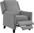 AVAWING Push Back Recliner Chair Set Mid-Century Modern Accent Chair with Adjustable Footrest Small Wingback Chair for Living Room Bedroom Study Room Grey