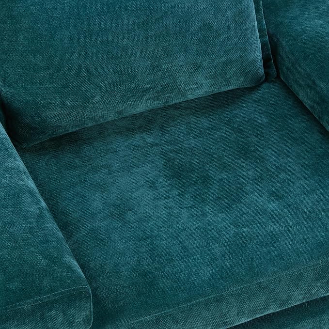 Merax 40.9 Chenille Upholstered Armchair Accent Chair with Wide Armrests Thick Cushion Ergonomic Back Support for Living Room Bedroom or Office Green