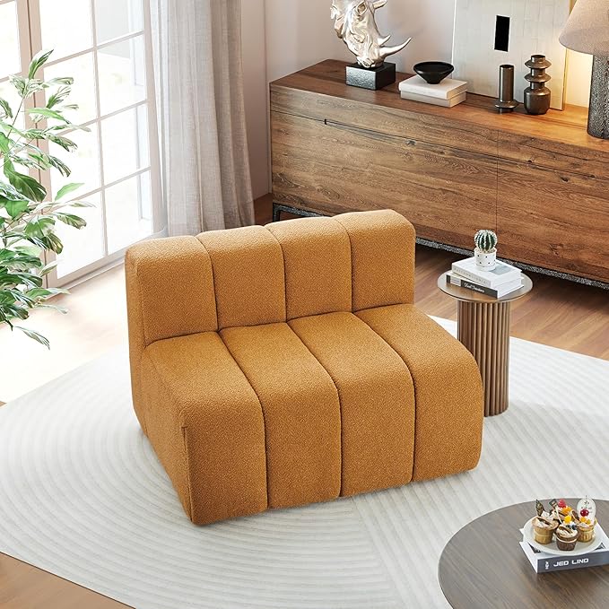 LEVNARY Rectangular Module for Modular Sofa Couch (Turmeric)