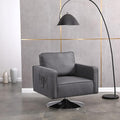 Modern Linen Swivel Accent Chair Comfy Armchair with 360 Degree Swiveling for Living Room Bedroom Reading Room Home OfficeDark Grey