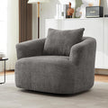 360° Swivel Chair 38.2 Accent Chair Sofa Upholstered Swivel Barrel Sofa Chair with a Throw Pillow for Living Room Bedroom Office and Hotel Grey