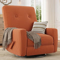 GarveeHome Recliner Chairs Swivel Rocker Recliner Glider Recliner Nursery Chair for Adults 360° Swivel Glider Rocking Chair for Living Room Bedroom Office RV Small Spaces Corduroy Orange