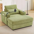 Eafurn 42.5 Oversized Accent Chair with Storage Ottoman Convertible Chaise Lounge Chenille Upholstered Cloud Sofa Chair w/Cupholders and USB Ports Modern Extra Wide Armchair