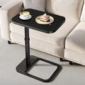 Adjustable Height TV Tray Table with Bumper Rounded Corner Design &amp Flip-top Side Table for Bedroom Living Room Bathroom and Study End Table for Eating Dinner or Laptop Black