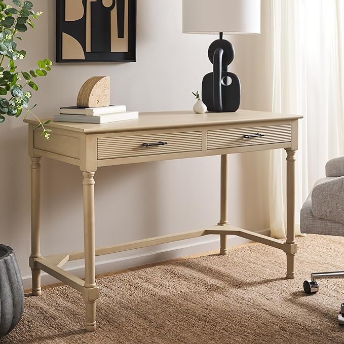 SAFAVIEH Home Collection Layce Natural Brown 2-Drawer Desk