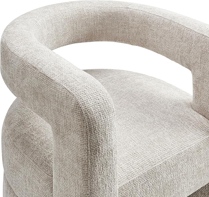 Modway Jaylin Chenille Accent Chair in Dove Gray - Upholstered Comfy Club Chair - Modern Soft Barrel Chair - Round Leisure Accent Chair with Curved Back for Living Room Bedroom Home Office
