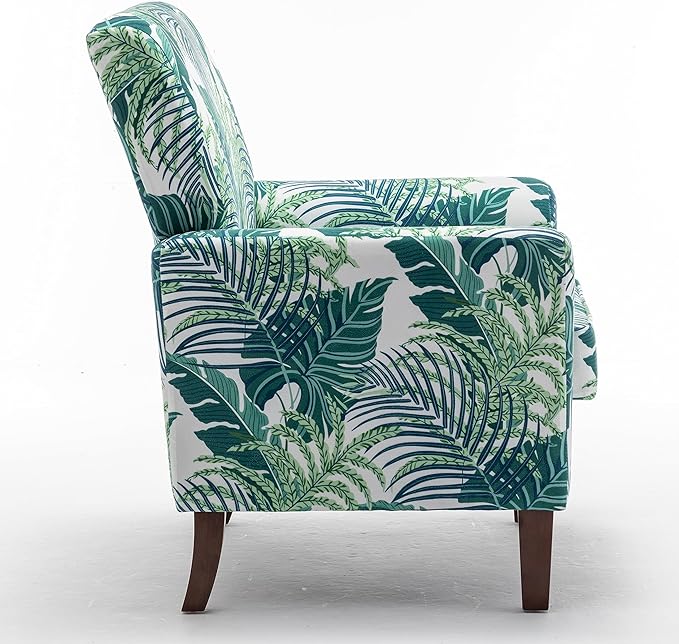 Contemporary Accent Arm Chair with Birch Wood Frame and Velvet Upholstery Armchair for Office and Living Room Decor Removable Cushions 01 Printed Fabric