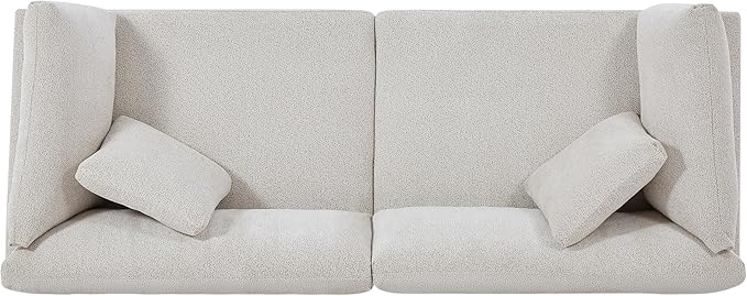 Christopher Knight Home Masie Chenille Upholstered 3 Seater Sofa Couch Wooden Home Sofa Living Room Comfy Cloud Couch for Bedroom Home Office Beige