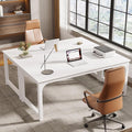 Tribesigns 70.8”Executive Desk (Set of 2) Large Office Computer Desk with Thicken Frame Modern Simple Workstation Business Furniture for Home Office White