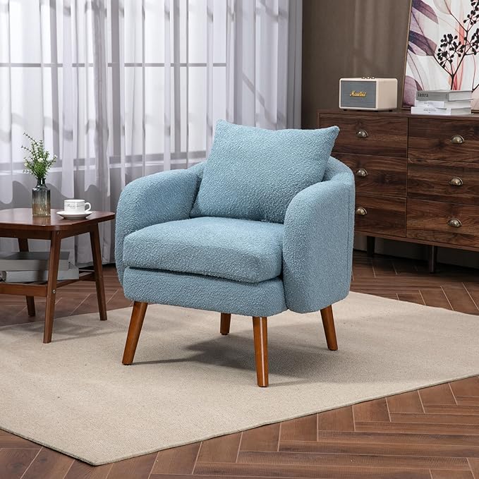 Wood Frame Armchair Modern Accent Chair Lounge Chair for Living Room