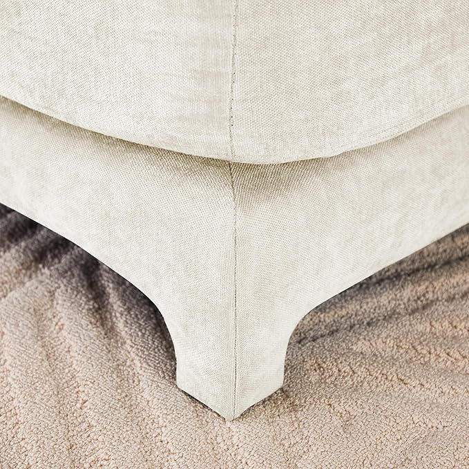 Ball &amp Cast 105.9” Modular Sectional Sofa Comfy Cloud Couch with Lumbar Pillows and OttomanDeep Seat Chenille U Shaped Modular Sofa Sectional Couches for Living Room Bedroom and Apartment Bei