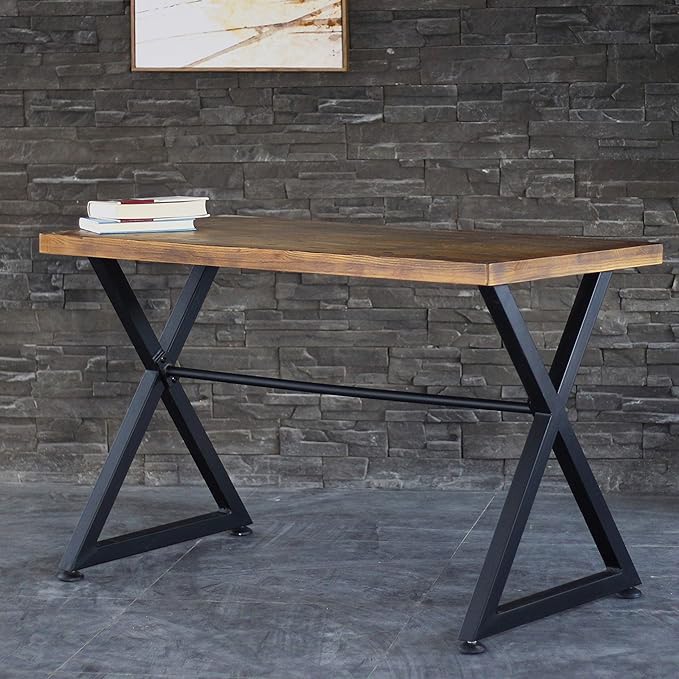 AC Pacific Nova Modern Industrial Home Office Computer and Working Desk Table Brown/Midnight