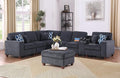 L-Shaped Sectional Couch for Living Room with Movable Ottoman&amp6 Throw Pillows7 Seat Chenille Upholstered Sofa W/2 Cup HolderUSB Port&ampHidden Storage BoxDIY CombinationApartmentDark Gray12