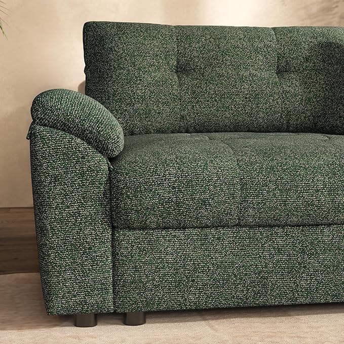 Oversized Modular Sectional Sofa with Adjustable Back Modern Comfy Sectional Couch with Storage Ottoman Deep Seat Chenille Cloud Couch for Living Room Only Single Seat Green