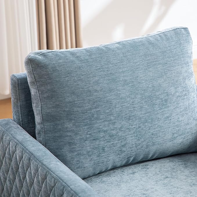 KEIKI Modern Upholstered Swivel Accent Armchair with Storage Single Sofa Chair for Bedroom or Den