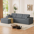 Ball &amp Cast 106 Boneless Sectional Sofa Chenille Modular L Shaped Couch with Deep Seat Chaise Cloud Style Oversized Sectional Couch for Living Room No Assembly Left Facing Grey