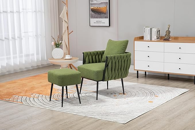 Velvet Accent Chair Modern Upholstered Armchair Tufted Chair with Metal Frame Single Leisure Chairs for Living Room Bedroom