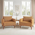 Oversized Accent Chair Modern Boucle Armchair for Living Room Sets of 2 - 37 Wide &amp Cozy Reading Accent Chair with Solid Wood Legs Curry Upholstered Lounge Chair for Bedroom &amp Office (Easy A