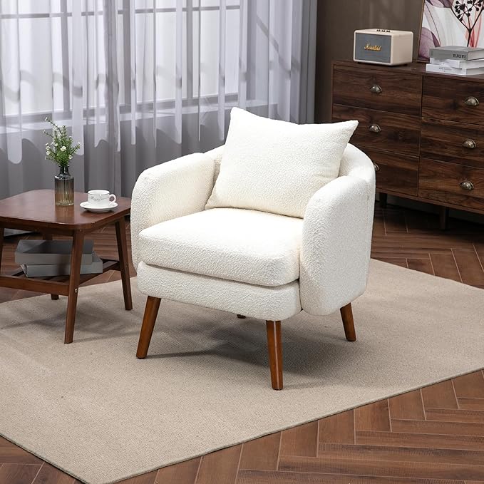 Wood Frame Armchair Modern Accent Chair Lounge Chair for Living Room