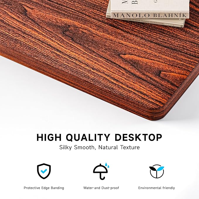 BIZUM Whole-Piece Particle Board Table Top Wood Countertop for Standing Desk DIY 63x28x1 Inch Mahogany Desk Top