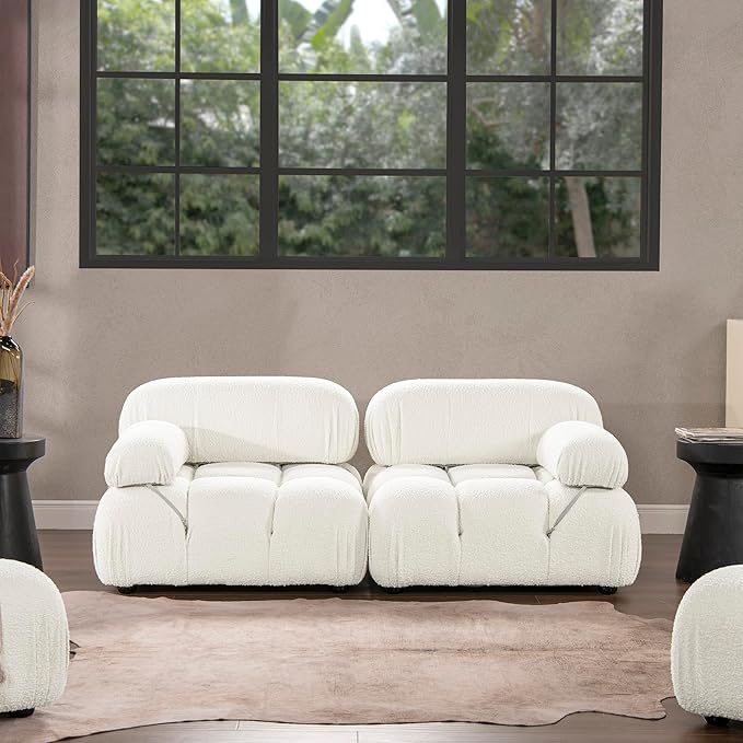 Jennifer Taylor Home Marcel 72.5 Bubble Modular Modern 2-Piece Loveseat Sofa