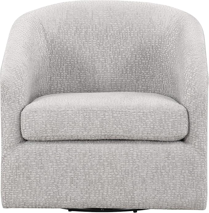 OSP Home Furnishings Parker Upholstered Swivel Tub Accent Chair Sterling Fabric