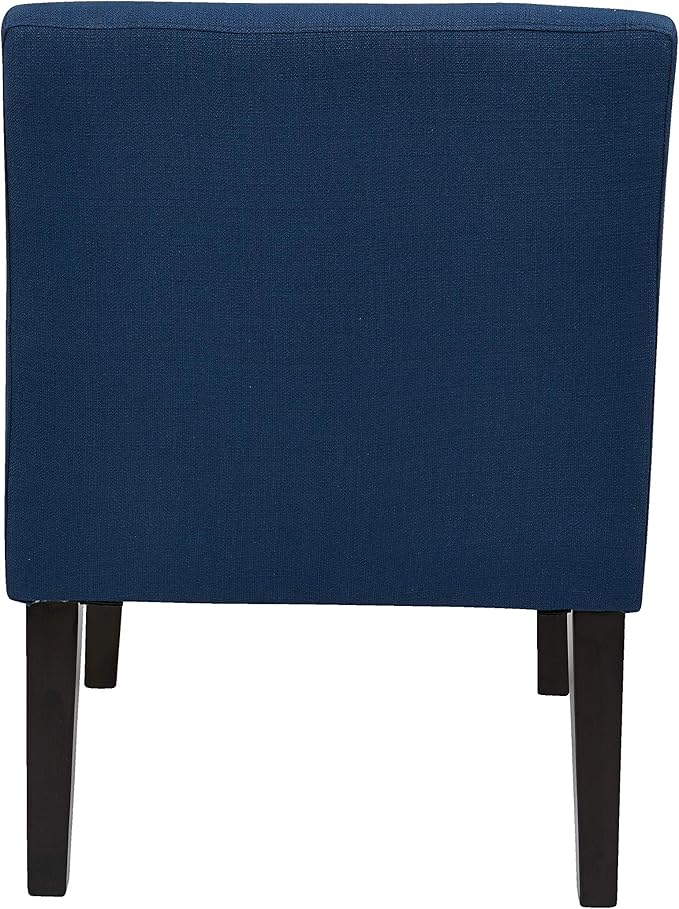 OSP Home Furnishings Main Street Upholstered Guest Chair with Espresso Finish Accents Woven Indigo Fabric