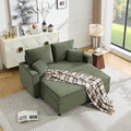 Tbfit 63.4 Oversized Loveseat with Storage Ottoman Comfy Chaise Lounge Chair Indoor Corduroy Sleeper Sofa Bed Modern Upholstered Love Seat Couch for Living Room Bedroom Apartment Green | Breath