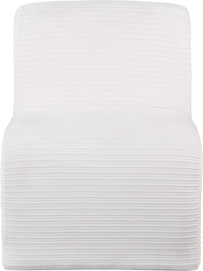 Coaster Home Furnishings - Drayton - Wood and Metal - Upholstered Armless Accent Chair with Sinuous Curves Ribbed Detailing and Foam Padding - Living Room - Ivory - 907525