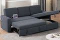 Yaheetech Sectional Sofa L-Shaped Sofa Couch Bed w/Chaise &amp USB Reversible Couch Sleeper w/Pull Out Bed &amp Storage Space Living Room Dark Gray