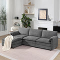 108 Cloud Sectional Couches for Living Room Convertible L Shaped Modular Sectional Sofa with Movable Ottoman 3-Seat Chenille Cloud Couch with Deep Seat for Bedroom Apartment Dark Gray