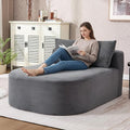 Boneless CouchComfy Fluffy Sofa BedUpholstered Sleeper Sofa with Throw Pillows and ArmrestsCorduroy Plush Cloud Lounge Chair (Grey 67 Boneless Couch)