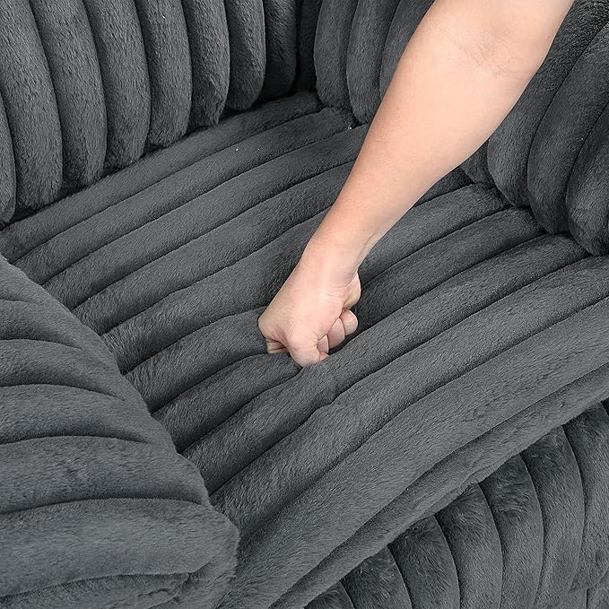 Lexicon Goodland Corduroy Dbl Rclng Love Seat with Center Console in Dark Gray