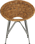 Safavieh Home Sierra Coastal Natural Rattan and Dark Steel Round Accent Chair