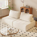 PurrJoys Modular Sectional Loveseat 2-Piece Deep Seat Corduroy Lounge Sofa with Movable Cushions Small Loveseat Couch for Living Room Bedroom Apartment