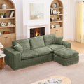L-Shaped Boneless Modular Sectional Cloud Couches 4 Seat Modular Boucle Floor Foam Boneless Sofa Couch with Ottoman Headrest Pillows and Removable Cushions