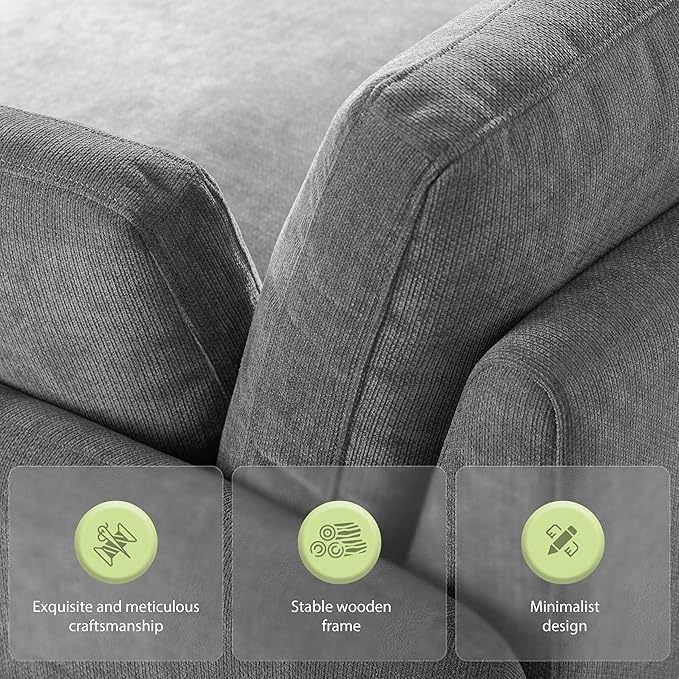 50 * 43 Oversized Chenille Single Sofa ChairWide and Deep Seat Accent ChairModern Upholstered Comfy ArmchairColor Blocking Couch Lounge with Pillows for Living RoomApartmentBedroom