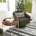 Swivel Accent Chair Upholstered 360 Swivel Barrel Arm Chair Small Single Lounge Chair Modern Velvet Fabric Round Accent Armchair for Living Room/Bedroom/Reception White