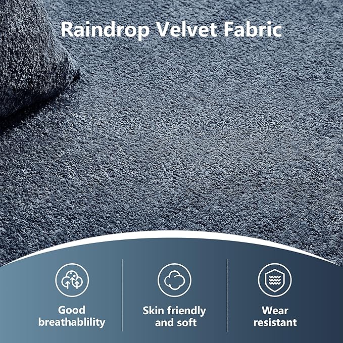 109 Modern Curved Sofa Raindrop Velvet Fabric 5 Seater Curved Shaped Sectional Couch for Living Room Bedroom Office No Assembly