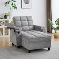 41.7 Oversized Chaise Lounge Chair Indoor Boucle Upholstered Sofa Bed with Adjustable Backrest Deep Seat Reading Chair Sofas Couches for Living Room Storage Cup Holders &amp 360° Swivel Side Ta