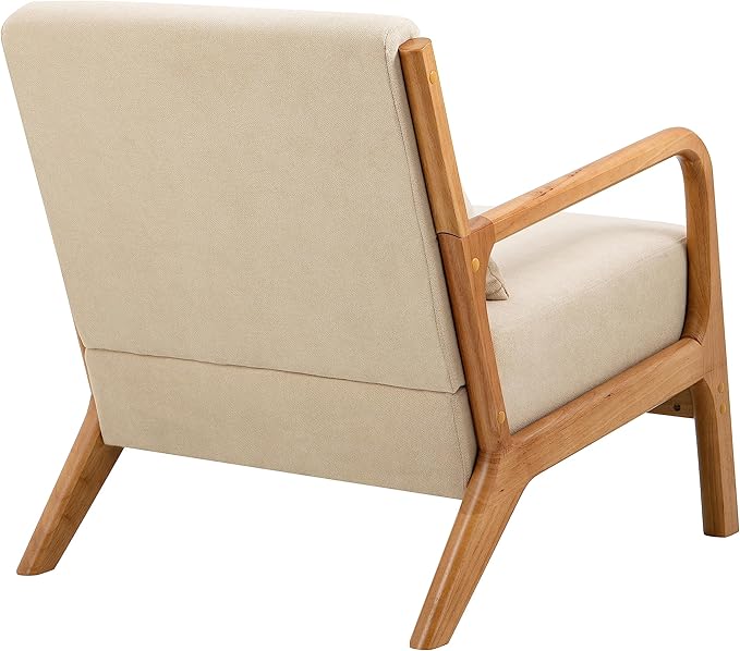 Accent Chair Mid Century Modern Armchair with Pillow Upholstered Lounge Sofa Reading Side Chair for Living Room Bedroom