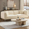 MEETAKING 82.7 Modern Boucle Sofa 3-Seater Upholstered Couch with Metal Legs Luxury Deep Seats Cloud Curved Sofas Minimalist Living Room Couches for Apartment Home Office Bedroom - Beige