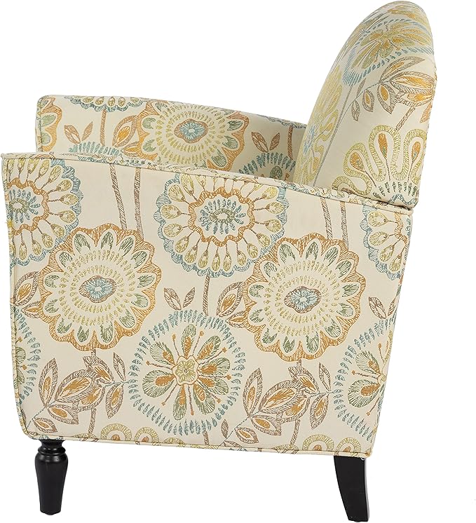 Generic Floral Accent Recliner Living Room Chair Beige Ergonomic Textile 35.04 x 29.33 x 28.54 inches 265 pounds Indoor Use