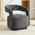 KEIKI Swivel Barrel Chair Modern Accent Chair for Office/Cafe 360° Rotation Ergonomic Design Easy Assembly Comfy Chenille Fabric