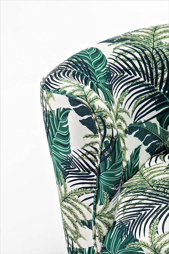 Thia Armless Accent Chair for Living Room Elegant Seat with Nailhead Trim Gold Metal Legs and Comfortable Curved Back 28 D x 25 W x 29.5 H 01 Floral Print